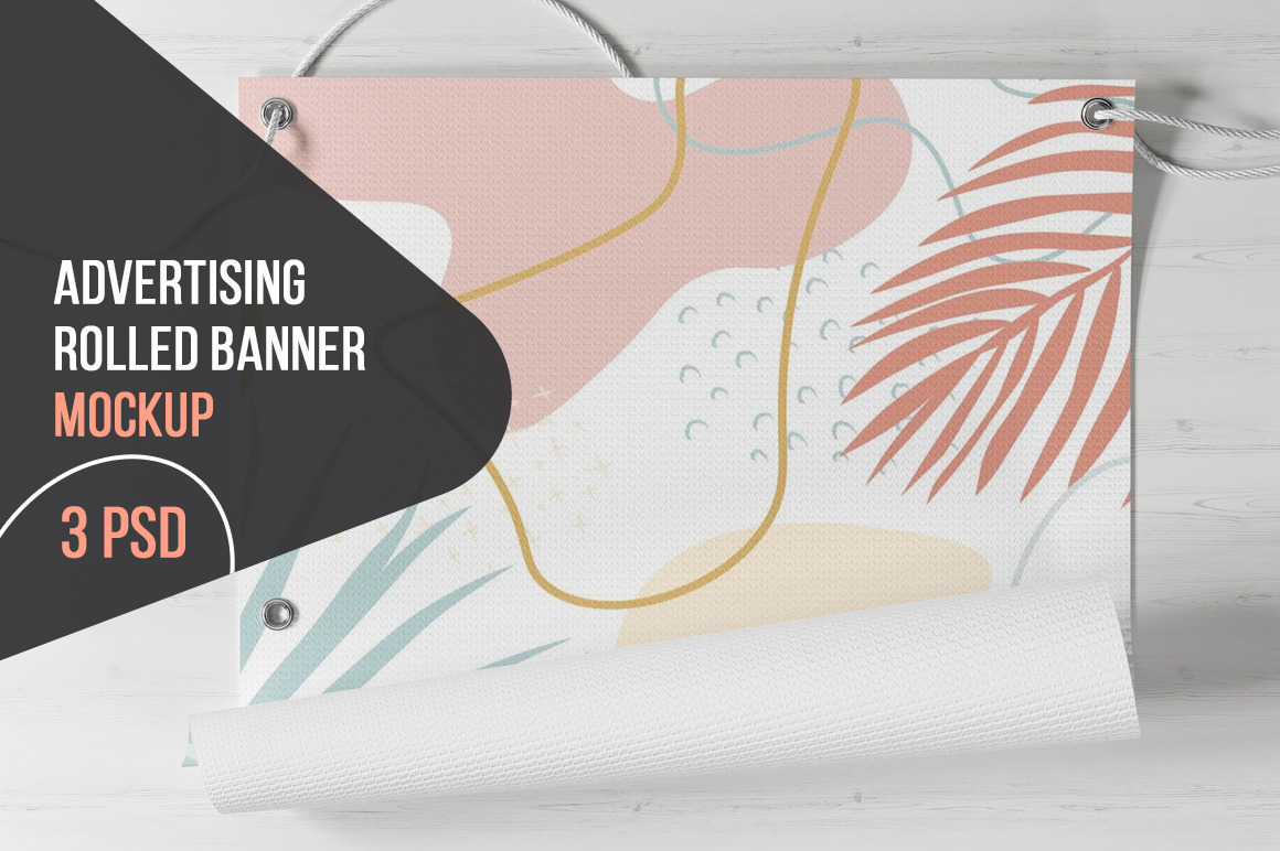 Advertising Rolled Banner Mockup