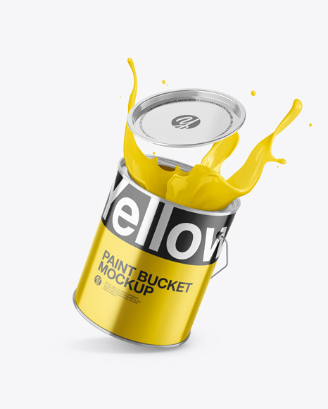 Metallic Paint Bucket w/ Splash Mockup