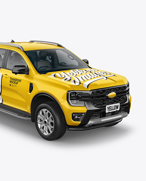 Pickup Truck Mockup- Half Side View