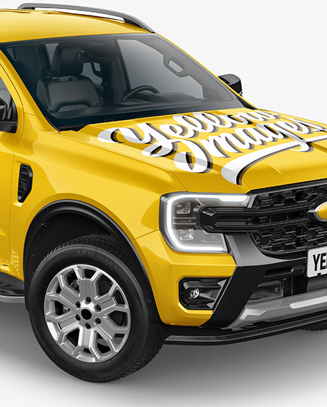 Pickup Truck Mockup- Half Side View