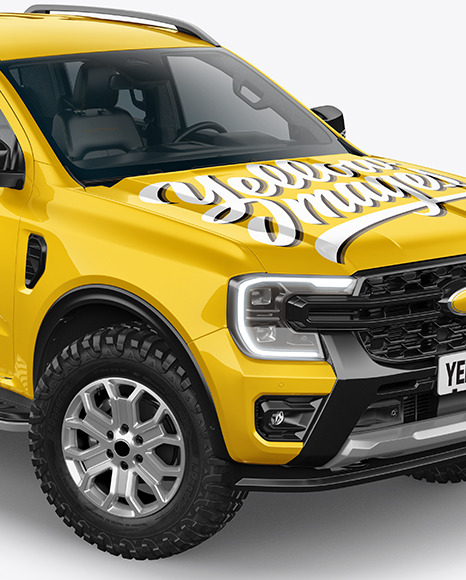 Pickup Truck Mockup- Half Side View