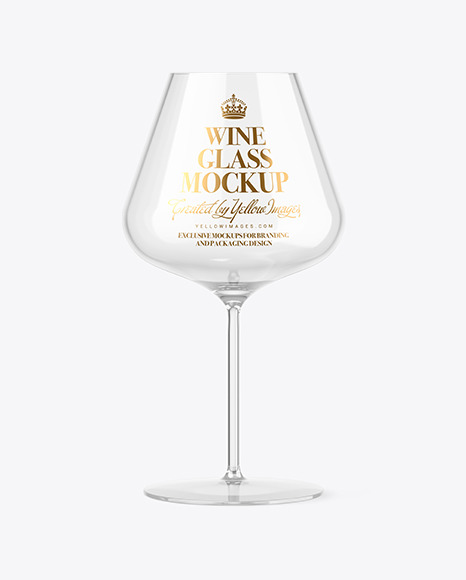 Clear Empty Wine Glass Mockup