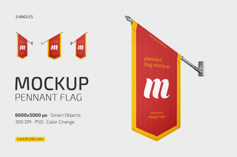 Pennant Flag Mockup Set