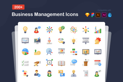 Business and Management Flat Icons