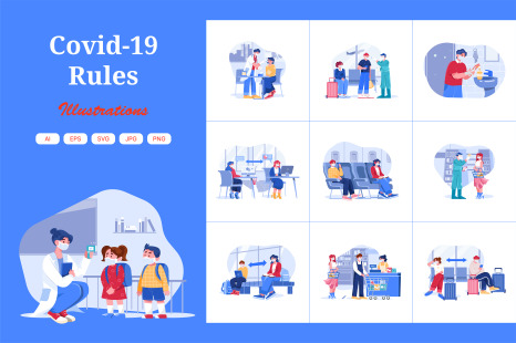 M465_Covid 19 Rules Illustration Pack