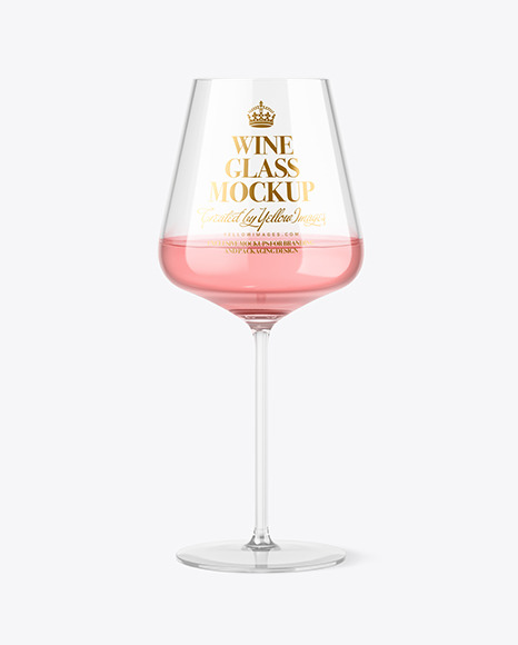 Pink Wine Glass Mockup