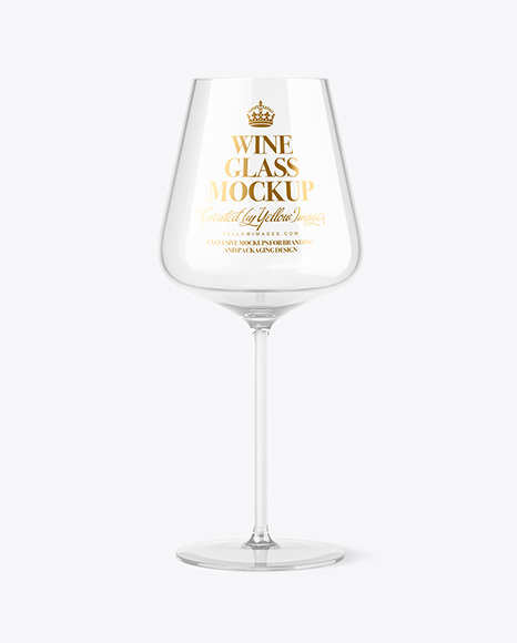 Clear Empty Wine Glass Mockup