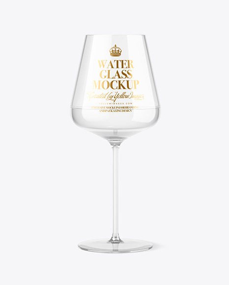 Clear Wine Glass w/ Water Mockup