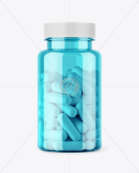 Colored Pills Bottle Mockup - Free Download Images High Quality PNG, JPG