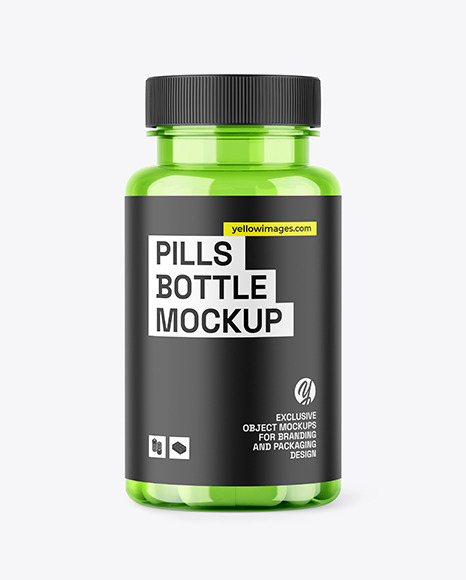 Colored Pills Bottle Mockup