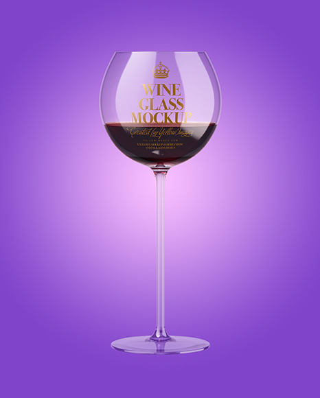 Red Wine Glass Mockup On Yellow Images Object Mockups