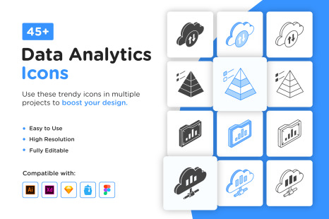 Set of Data Analytics Vector Designs