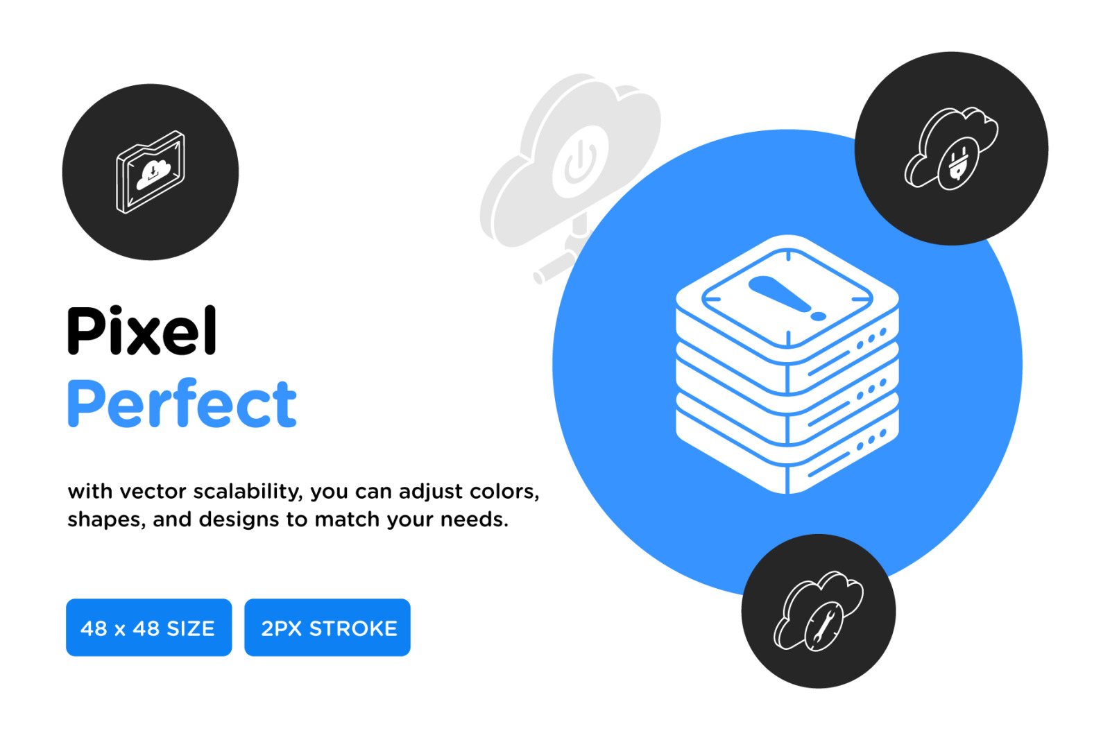 40 Isometric Cloud Hosting Icons