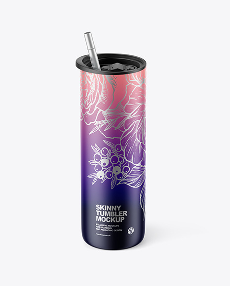 Matte Skinny Tumbler Mockup coffee travel mug 446797