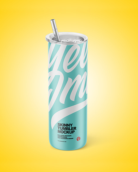 Matte Skinny Tumbler Mockup cup 446798