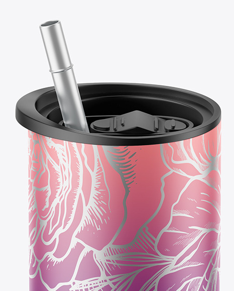 Matte Skinny Tumbler Mockup glass cap 446801