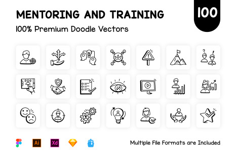 110 Mentoring and Training Vector Icons