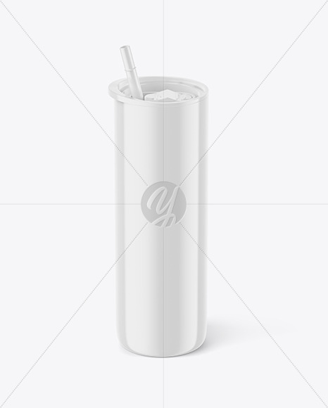 Glossy Skinny Tumbler Mockup coffee 446703