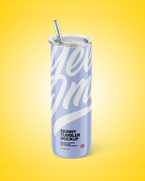 Glossy Skinny Tumbler Mockup cup 446706