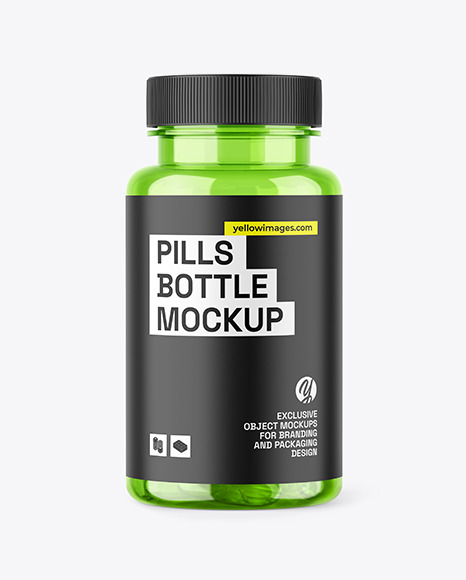 Colored Pills Bottle Mockup