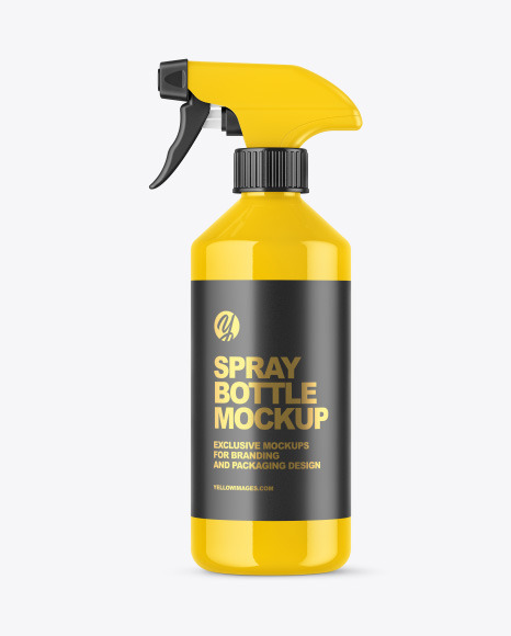 Glossy Spray Bottle Mockup