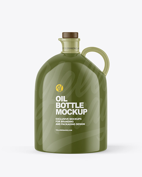 Glossy Oil Bottle Mockup