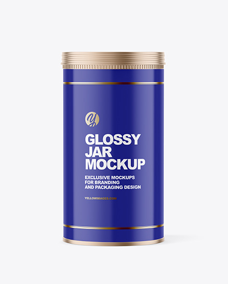 Metallic Jar with Glossy Label Mockup
