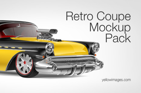 Retro Сoupe Car Mockup Pack