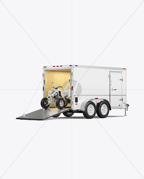 New Free Mockups – Cargo Trailer w Quad Bike Mockup – Download Now