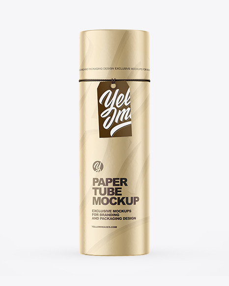 Matte Metallic Tube With Label Mockup
