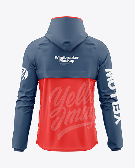 Men&#039;s Windbreaker Jacket Mockup - Back View