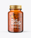 Orange Glass Pills Bottle Mockup