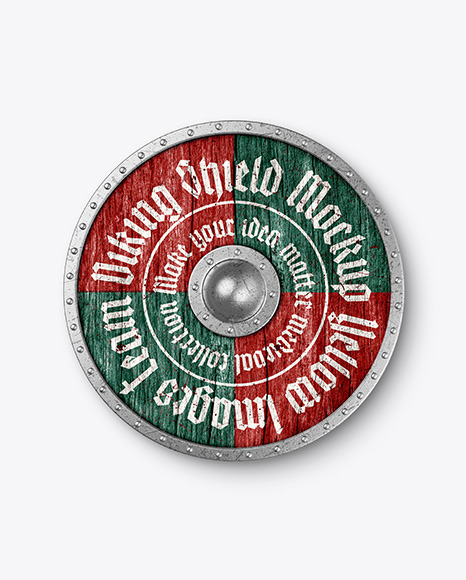 Medieval Wooden Shield Mockup