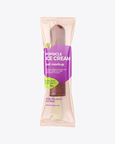 Chocolate Popsicle Ice Cream Mockup