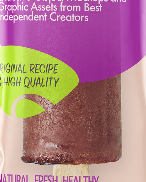 Chocolate Popsicle Ice Cream Mockup