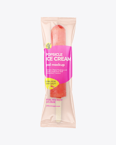 Red Fruit Popsicle Ice Cream Mockup