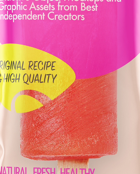 Red Fruit Popsicle Ice Cream Mockup