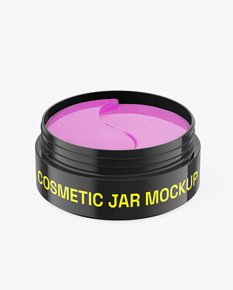 Glossy Cosmetic Jar w/ Patches Mockup