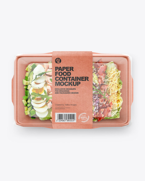 Paper Container with Food Mockup