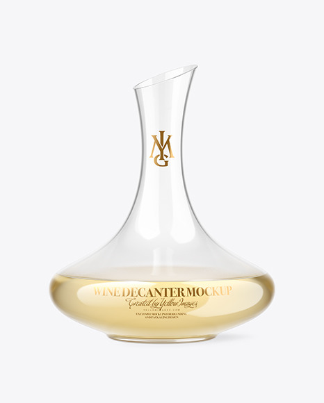 Clear Glass White Wine Decanter Mockup