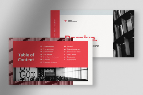 Deroive – Living Coral Modern Company Profile Presentation