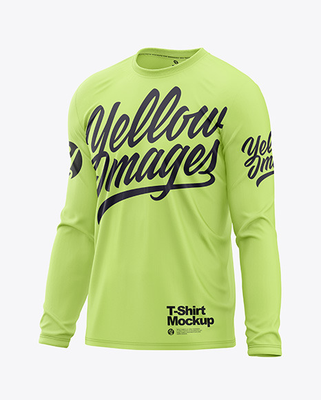 Men’s Long Sleeve T-Shirt Mockup - Half Side View