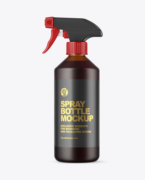 Frosted Amber PET Spray Bottle Mockup