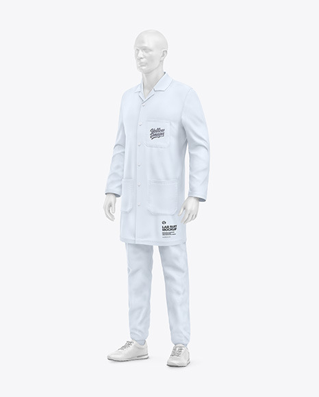 Lab Suit Mockup – Half Side View