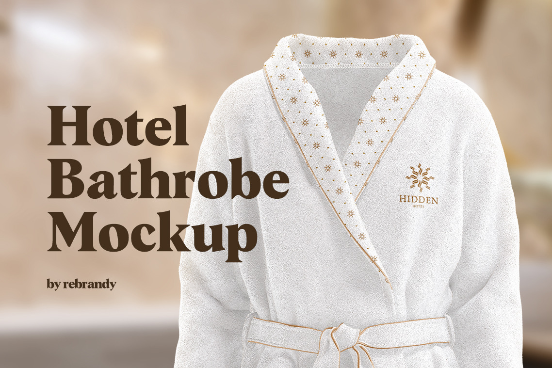 Hotel Bathrobe Mockup on Yellow Images Creative Store