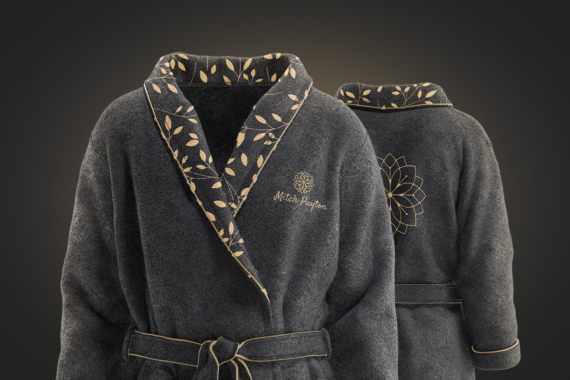 Hotel Bathrobe Mockup on Yellow Images Creative Store