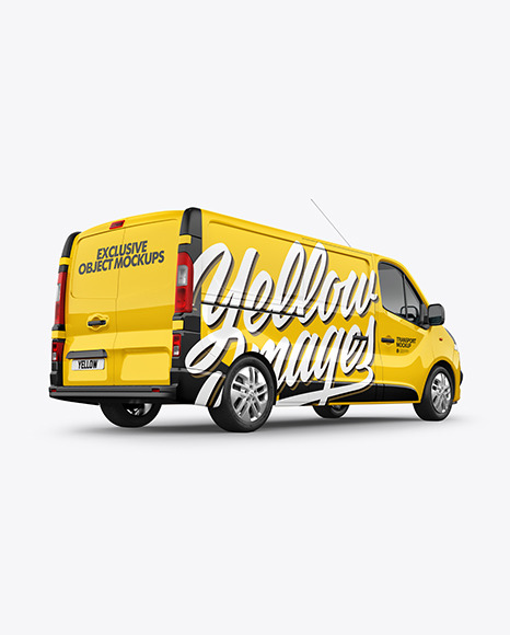 Panel Van Mockup - Back Half Side View