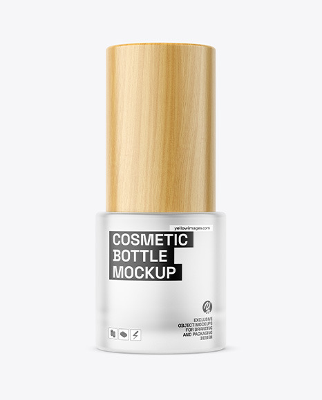 Frosted Glass Cosmetic Bottle Mockup