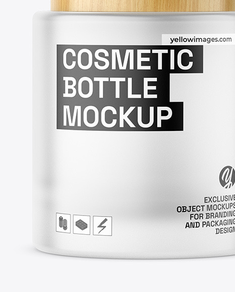 Frosted Glass Cosmetic Bottle Mockup