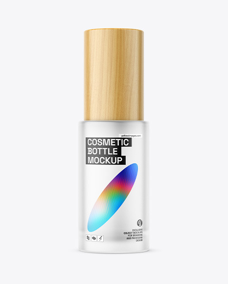 Frosted Glass Cosmetic Bottle Mockup